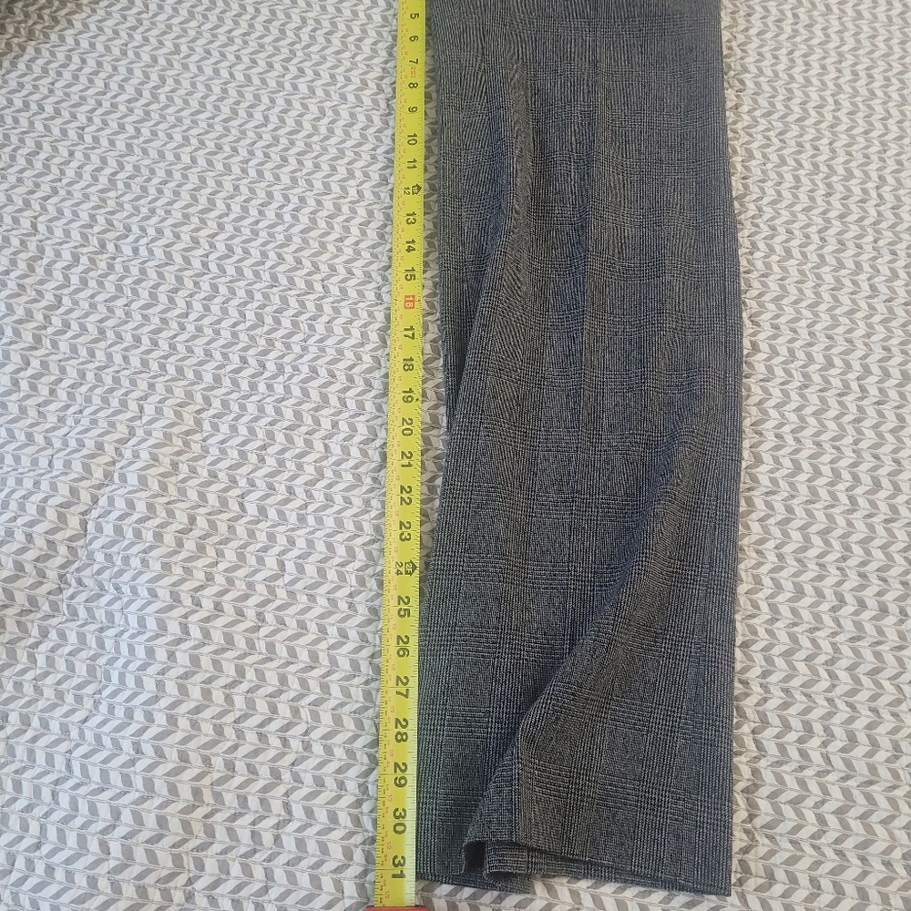 WHBM Gray/Black Plaid Wide Leg Trouser Pants- Front Sailor Buttons (size 0) - Picture 13 of 16